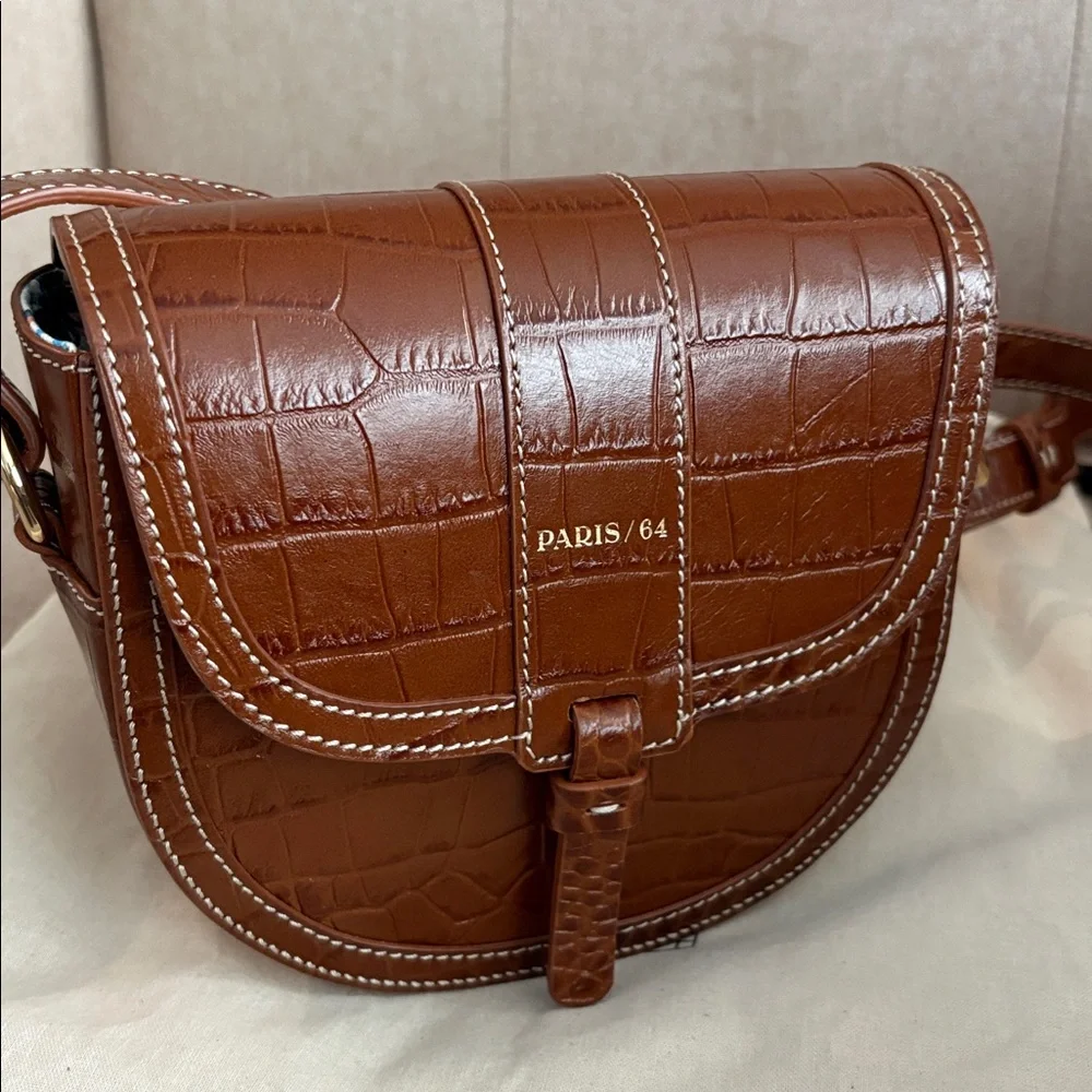 Paris/64 mini croc tressor crossbody bag - Picture 3 of 12
